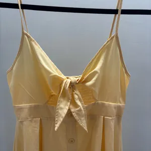 SHEIN Sunny Yellow Tie-Front Spaghetti Strap Button Dress thumbnail 3