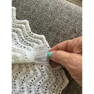 Lillusory White Crochet Knit Tie Front Sleeveless Top Chevron Pointelle Large thumbnail 7