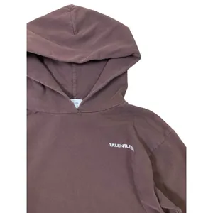 Talentless Brown Fleece Pullover Hoodie Minimalist Streetwear‎ Unisex Medium thumbnail 2