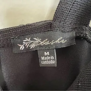 Blashe Los Angeles NWT Black Sleeveless Corset Bustier Crop Top Zipper Medium thumbnail 6