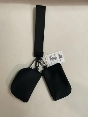 Lululemon NWT Dual Pouch Black Wristlet Keychain Los Angeles Graphic thumbnail 5