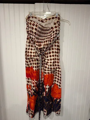 Maeve Strapless Maxi Dress in White with Orange Tulips thumbnail 6