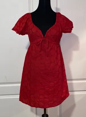 Red Eyelet La Blanca By Robert Beattie Dress thumbnail 1