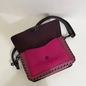 COACH Dreamer True Pink Colorblock Whipstitch Leather Shoulder Bag 76034 thumbnail 7