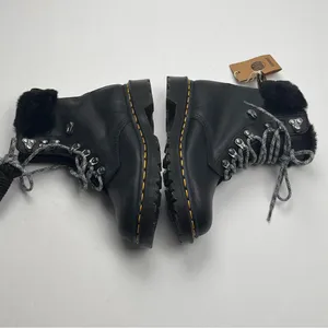 Dr. Martens 1460 Serena Collar Combat Boot Black Leather Faux Fur Trim‎ SZ 5 NEW thumbnail 12