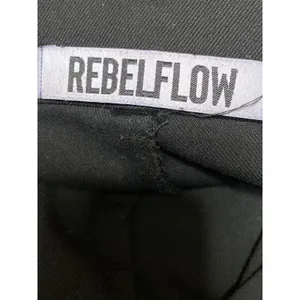 Rebelflow Women's Black High Rise Pleated Wide Leg Baggy Trousers Pants Size S thumbnail 5
