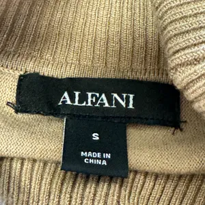Alfani Turtleneck Batwing Sleeve Poncho Sweater Small Button Detail Tan Brown thumbnail 5
