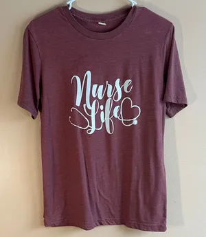 Nurse Life Short Sleeve Tee - Maroon & RN Short Sleeve Tee thumbnail 1