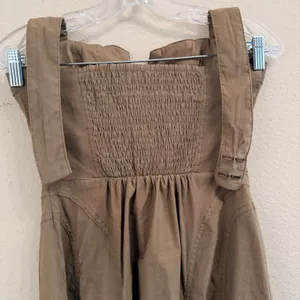 Anthropologie‎ Zip-Front Corset Midi Dress Womens XS Smocked Back Halter Olive thumbnail 11
