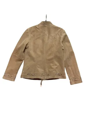 Women's Brown Suede Leather Jacket Medium Bernardo Genuine Suede Jacket W/ribbon thumbnail 2