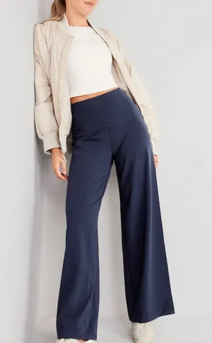 Old Navy NWT Extra High-Waisted PowerChill Wide-Leg Pants for Women in Navy. Size Small thumbnail 3