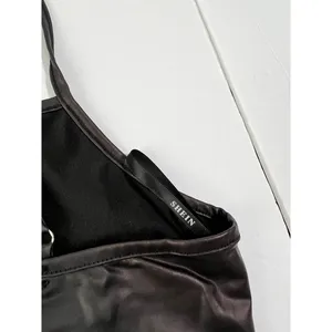 Black Faux Leather Hook Front Crop Bralette Top Corset‎ Style thumbnail 8