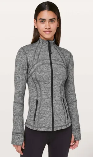 Lululemon‎ Womens Heathered Black Luon Define Jacket Athleisure Zip Up Size 8 thumbnail 1