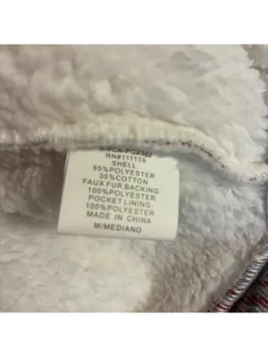 Special One Plaid Womans Sherpa Collar Fleece Lined Shacket Red Cream Sz M thumbnail 6