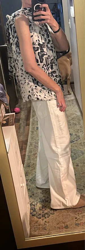 American Eagle Dreamy Drape Ultra Wide Leg Jeans White Denim Women’s thumbnail 3