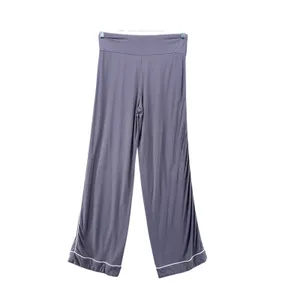 Shapeez Gray Bamboo Spandex Button Down Pajama Set Small Long Sleeve Wide Leg thumbnail 6