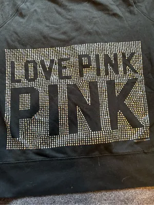 Vintage VS Pink Black Bling Hoodie thumbnail 4