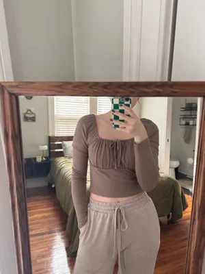 Madewell Brown Cropped Top thumbnail 2