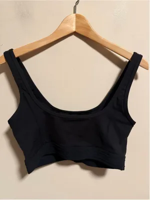 KITH Laila Double Scoop Black Sport Lounge Bra Logo Tape- Size Medium thumbnail 5