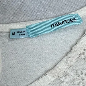 Maurices Cream Lace Detail Blouse size M sheer top embroidered hemline boho thumbnail 2