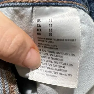 American Eagle Women's Midi Jean Shorts Blue Distressed Size 16 thumbnail 7