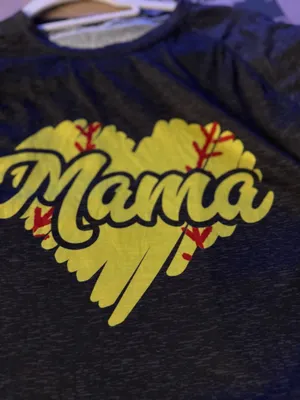 Mama Softball Baseball T-shirt W 2XL thumbnail 3