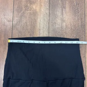 Skims Black Ribbed Modal Spandex Foldover Maternity Pants Wide Leg Size Large thumbnail 5