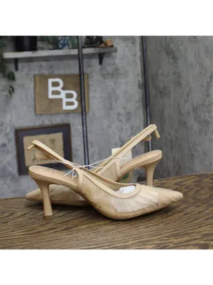 NWT A New Day Abigail Pleated Mesh Slingback Heels 94462855 Tan Brown 9.5M thumbnail 7