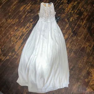 Lulu’s Forever & Always high neck white XS evening maxi dress thumbnail 5