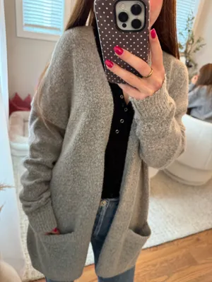 Forever 21 Grey Cardigan with Pockets thumbnail 2