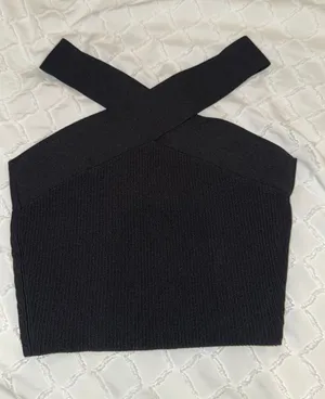 Aritzia Babaton Ribbed Knit Black Top thumbnail 1