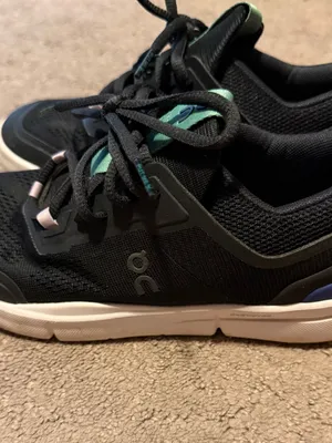On Running The Roger Spin black sneakers with mint green detailing thumbnail 2