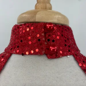 Vintage 90s Sequined High Neck Gown Open Back Maxi Dress Red Womens 8 thumbnail 11