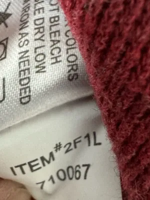 Orvis Quarter Zip Pullover Size M Red Gingham Ribbed Knit thumbnail 5