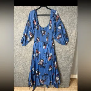Free People S Morning Glory Floral Print Scoop Neck‎ Long Sleeve Boho Maxi Dress thumbnail 4