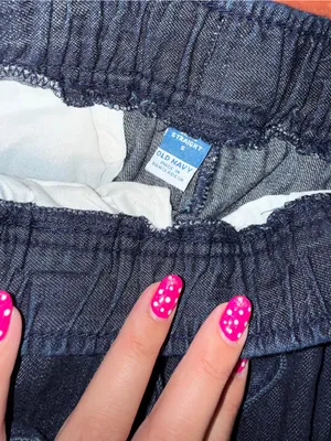 Old Navy Women’s Small Dark Wash Chambray Drawstring Pants thumbnail 5
