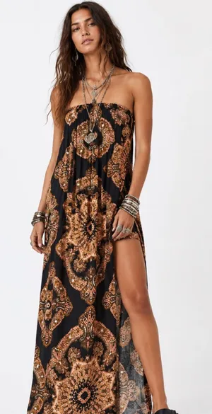 Free People Summer Fling Maxi Romper Sz S thumbnail 1