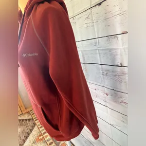 Columbia Woman’s Burnt Red Heavyweight Cotton Blend Soft Comfy Hoodie Size Large thumbnail 4