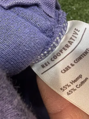 REI Co-Op Purple‎ Terrycloth 1/2 Button Pullover Cropped Sweatshirt Mock Neck S thumbnail 5