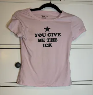 Urban Outfitters you give me the ick pink shirt thumbnail 1