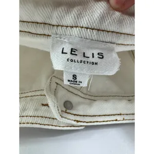 Le Lis Off White Denim Mini Dress Women Small Sleeveless Button Up Boho Festival thumbnail 3