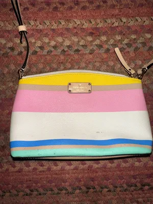 kate spade leather Colorblock Stripe Crossbody - Yellow, Pink, Blue, Mint, White thumbnail 3