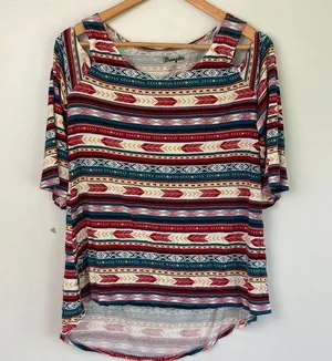 Wrangler | Arrow Print Cold Shoulder top sz M thumbnail 1