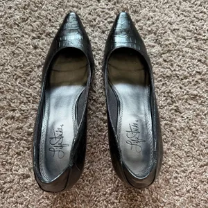 LifeStride Black Croc Pointed Toe Heels Size 8.5 thumbnail 5