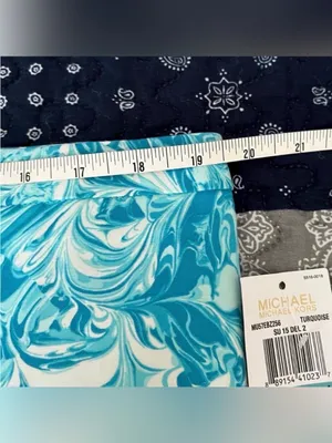 NWT Michael Kors Skirt Teal Swirl Size 16 thumbnail 5