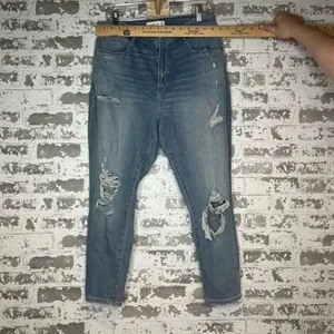 Abercrombie & fitch | women Highrise super skinny distressed denim jeans thumbnail 3