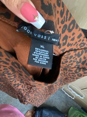 Joan Vass Women’s XL stretch Cheetah print paint thumbnail 3