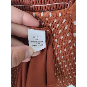 Ember Med Rust Orange Polka Dot Smocked Maxi Dress Flutter Sleeve Cottage Boho thumbnail 5