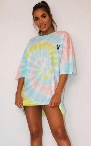 playboy x missguided tie dye tee thumbnail 5