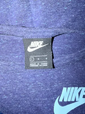 Nike Girls Cold Shoulder Blue Heather Athletic Workout Top Size Large thumbnail 5